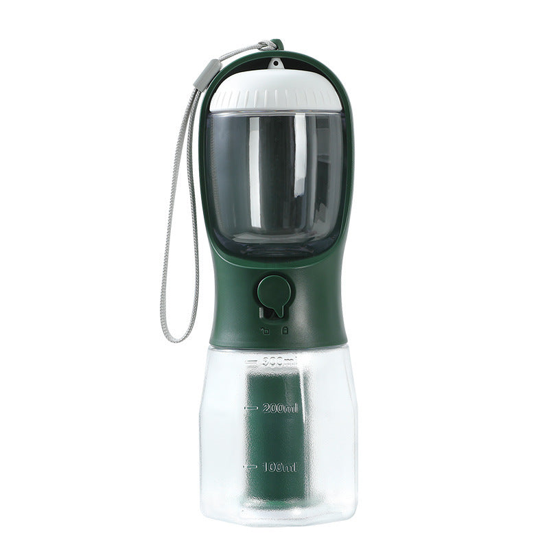 3-in-1 Pet Travel Bottle (Water + Food + Waste Bags)