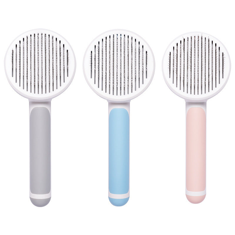 Round-Handle Self-Cleaning Slicker Brush